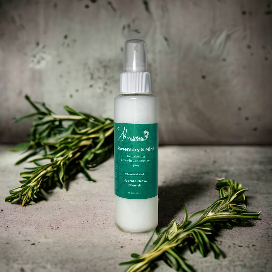 Rosemary & Mint Strengthening Leave- In Conditioning Spray w/ Biotin - Zhavea collection