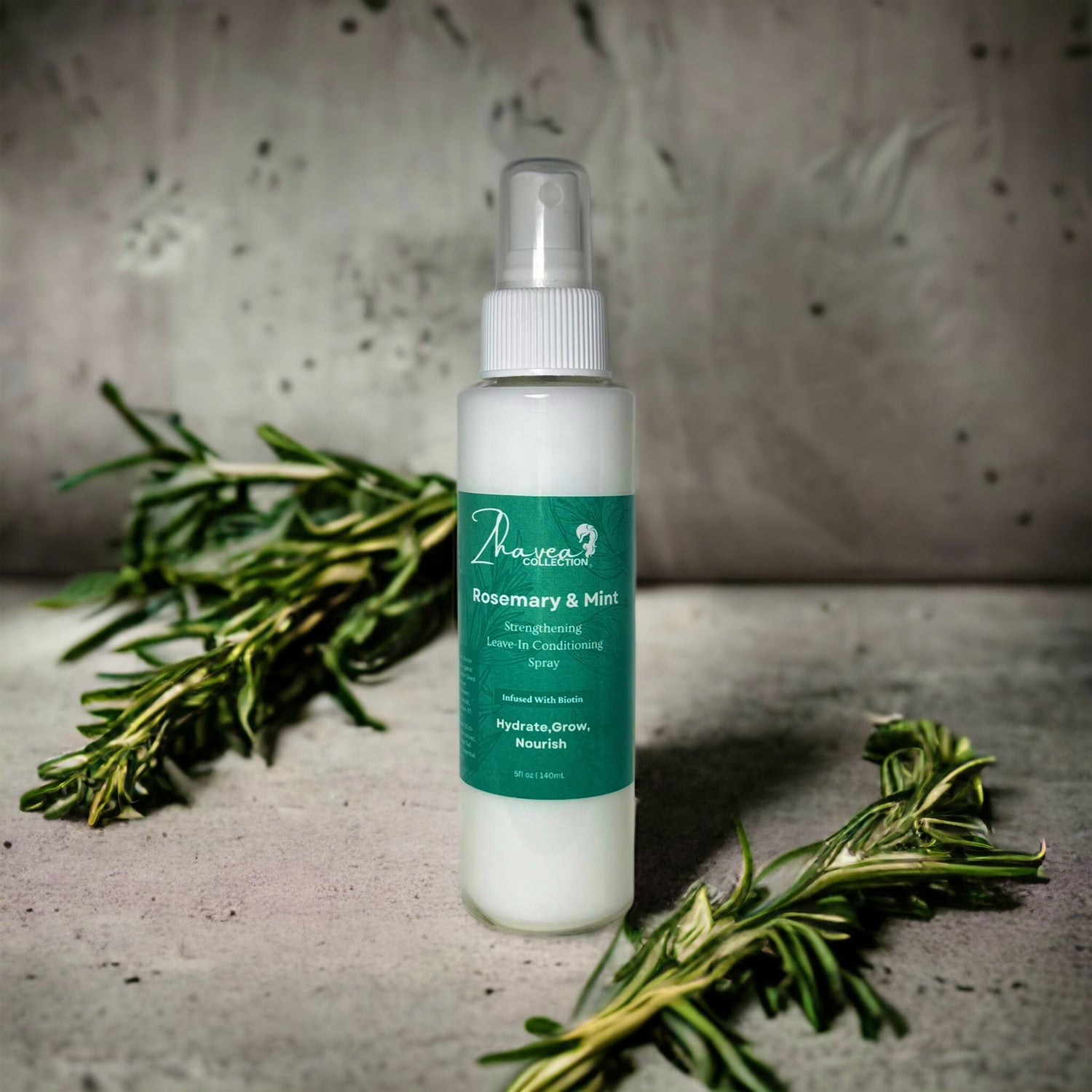 Rosemary &amp; Mint Strengthening Leave- In Conditioning Spray w/ Biotin - Zhavea collection